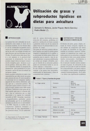 utilizacion de grasas y subproductos lipidicos en dietas para avicultura